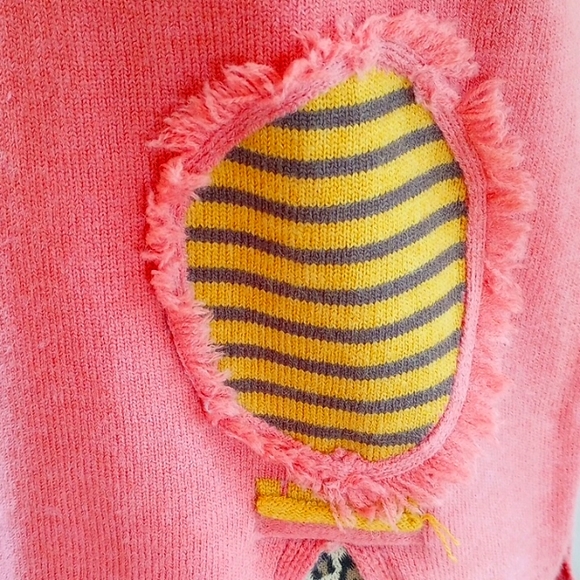 Cellabie Ladies V Neck Sweater Vest Size:L Color:Pink, Yellow, Black - Picture 7 of 11